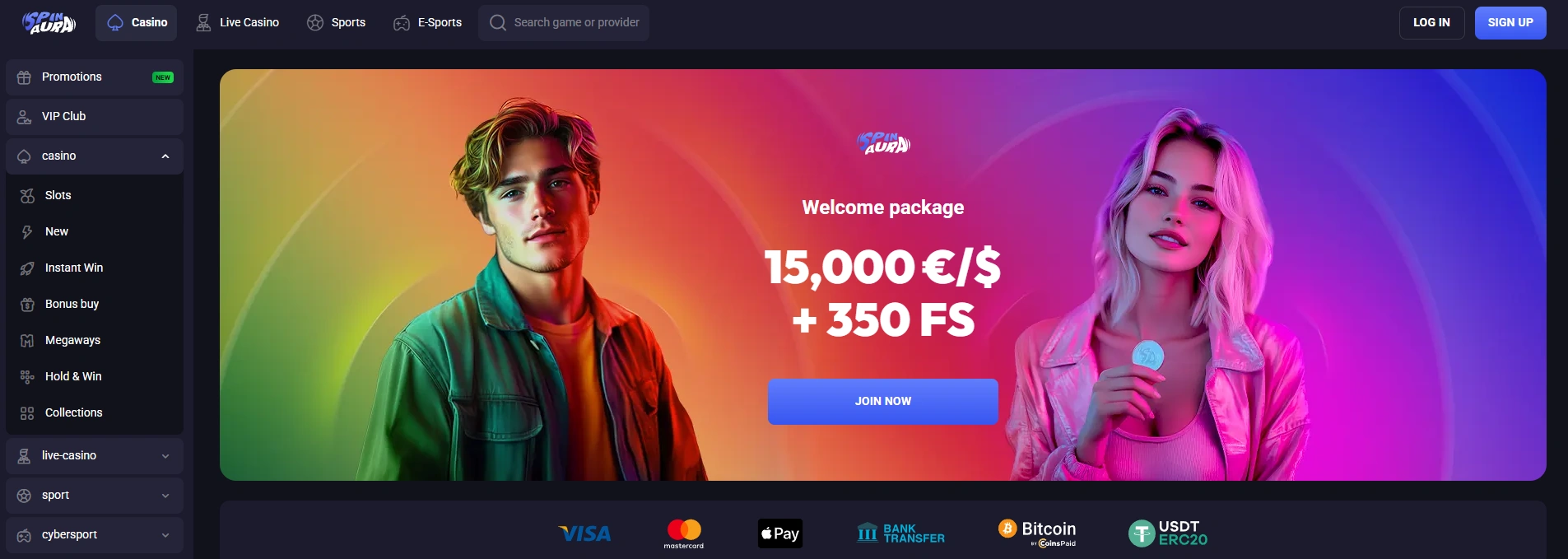 Les Bonus de Bienvenue chez SPINAURA Casino