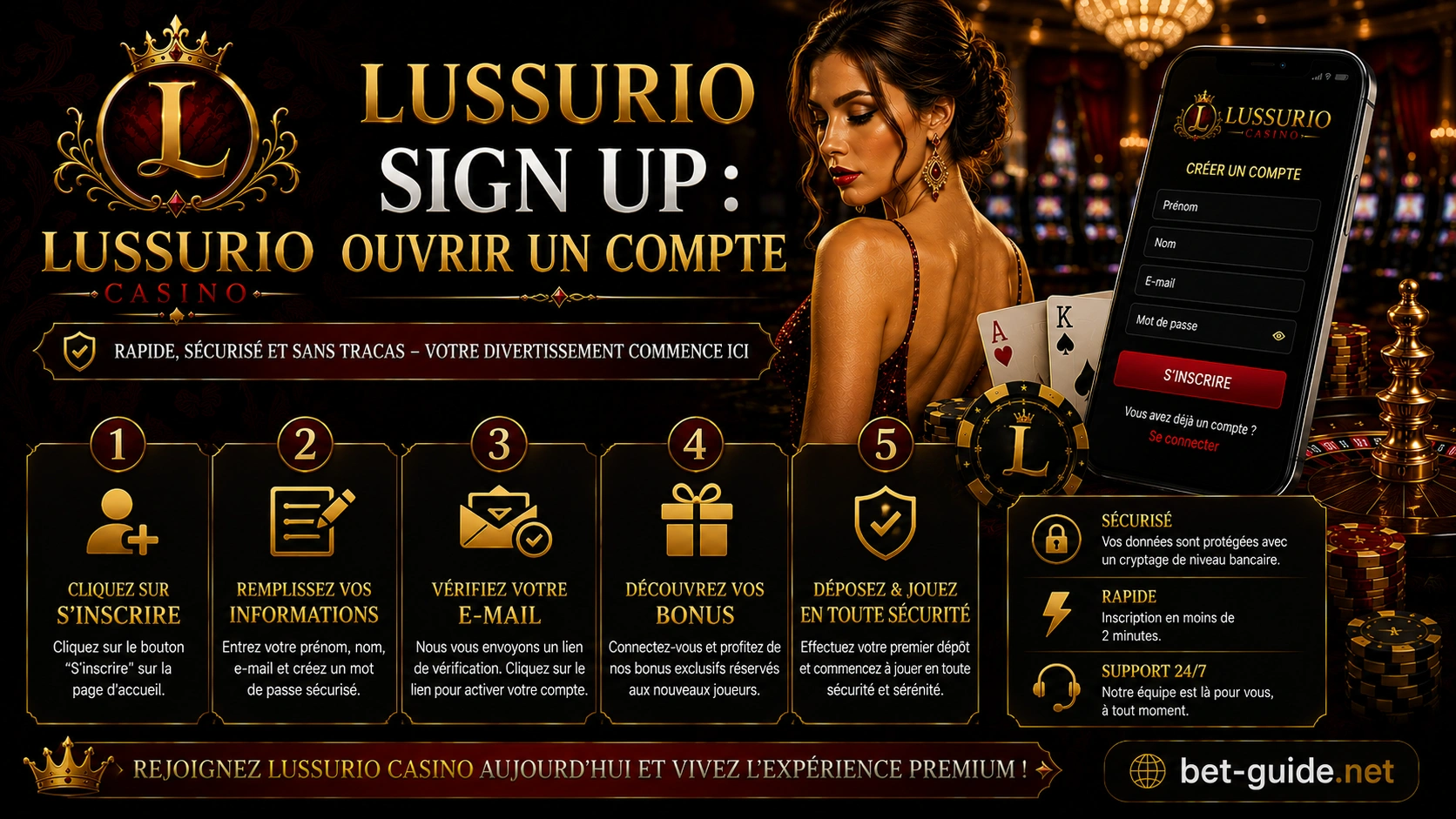 LUSSURIO Sign Up : Ouvrir un Compte
