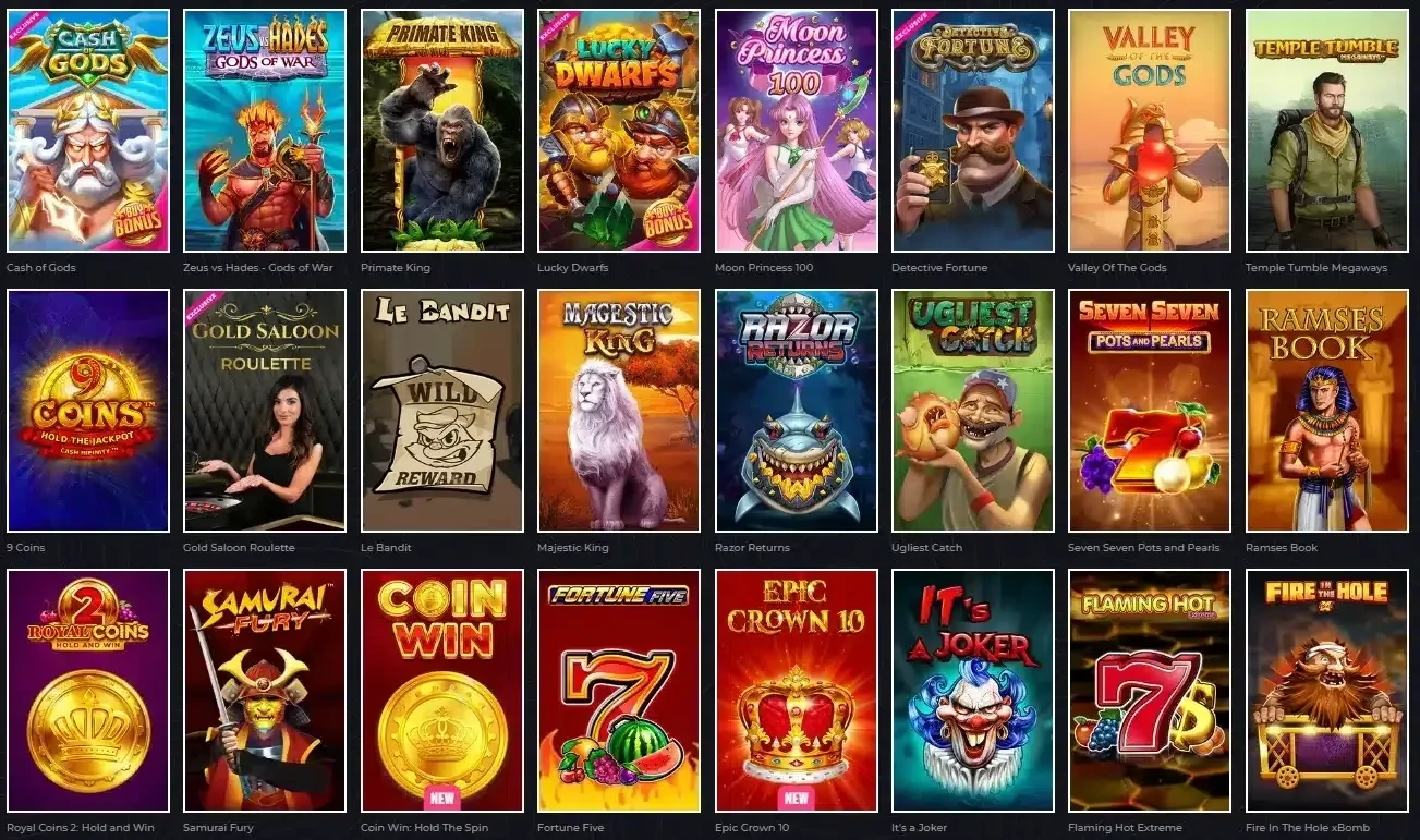 Games Library, Live Casino and Plinko